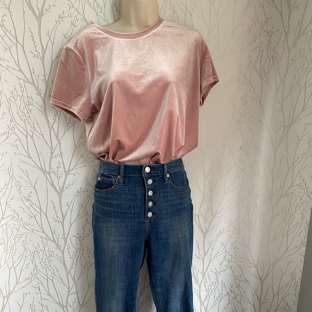 Gap velvet short, sleeved, shirt, size medium